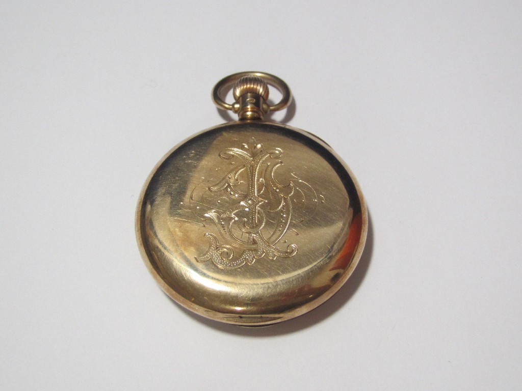 Appraisal: A gents ct gold pocket watch open face white enamel