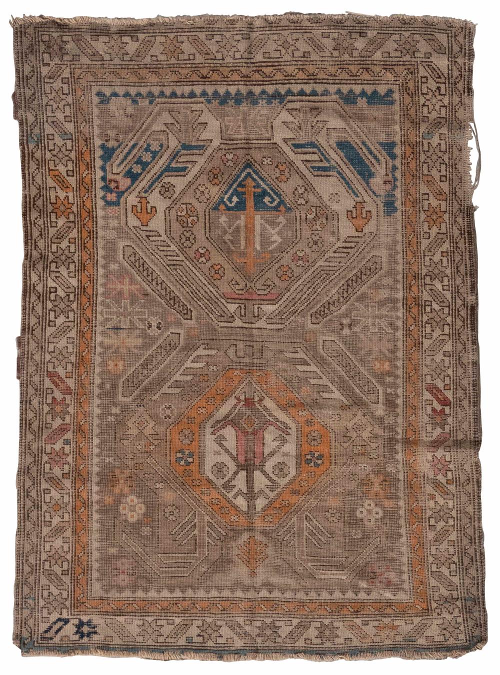 Appraisal: TURKISH RUG X EARLY TH CENTURYTURKISH RUG ' X '