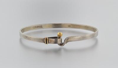 Appraisal: A Tiffany Co Silver and k Bracelet Bangle design bracelet