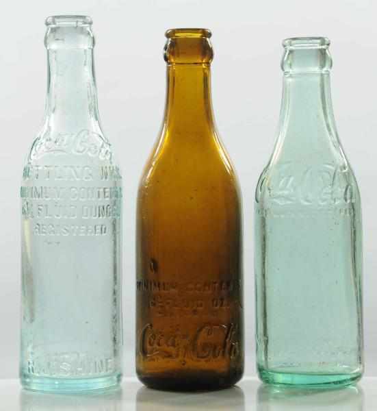 Appraisal: Lot of Coca-Cola Straight-Sided Bottles Virginia A clean Norfolk Roanoke