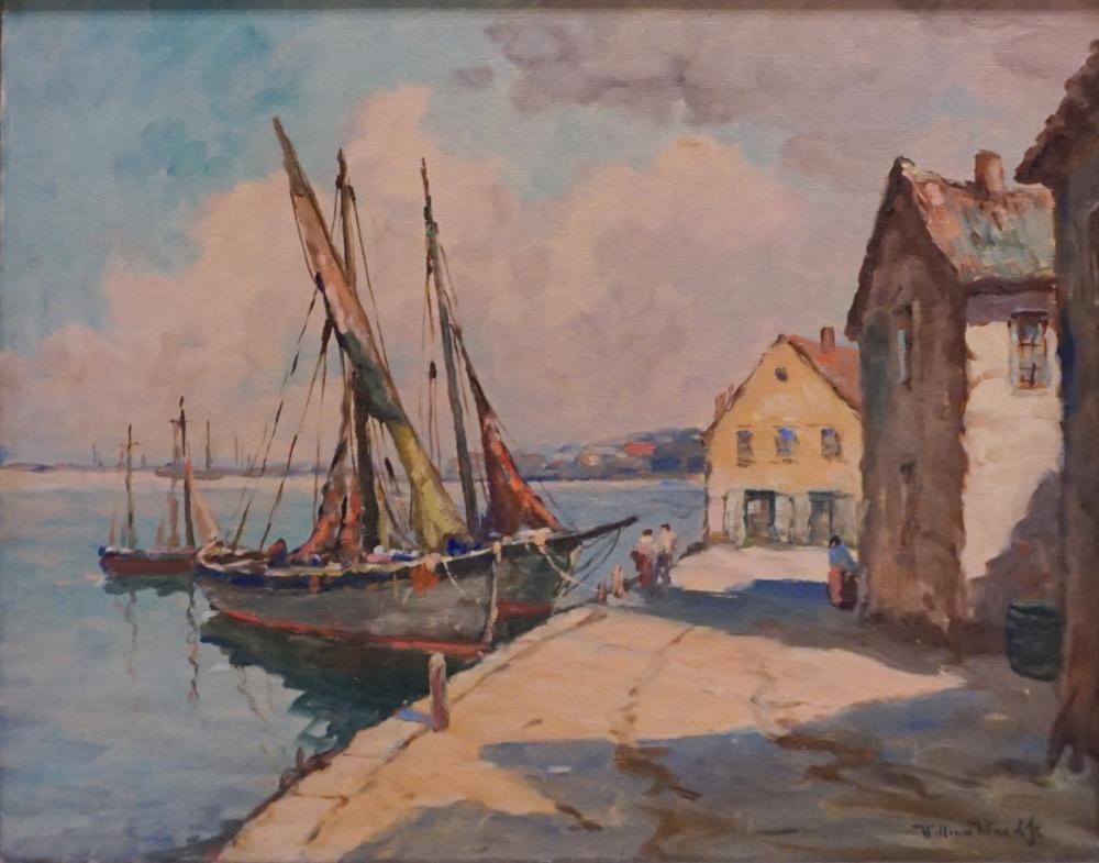 Appraisal: WILLIAM WINTHROP WARD AMERICAN - HARBOR SCENE OIL ON CANVAS