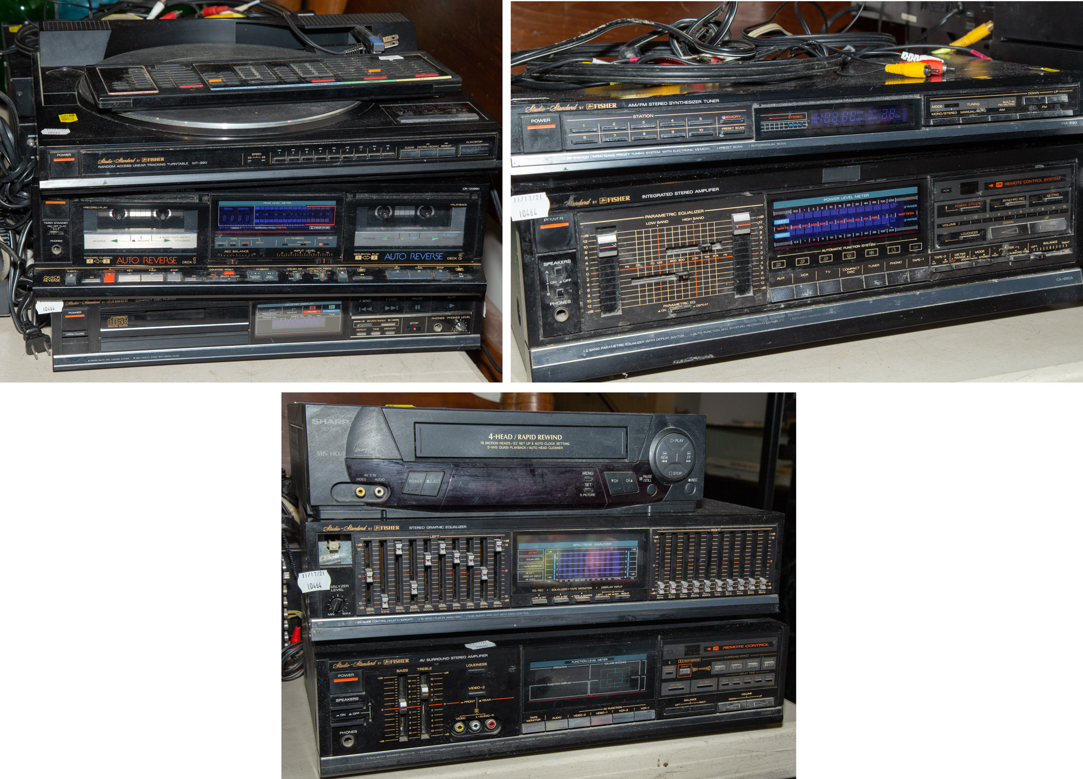 Appraisal: FISHER RACK STEREO SYSTEMS Includes two amps cassette deck CD