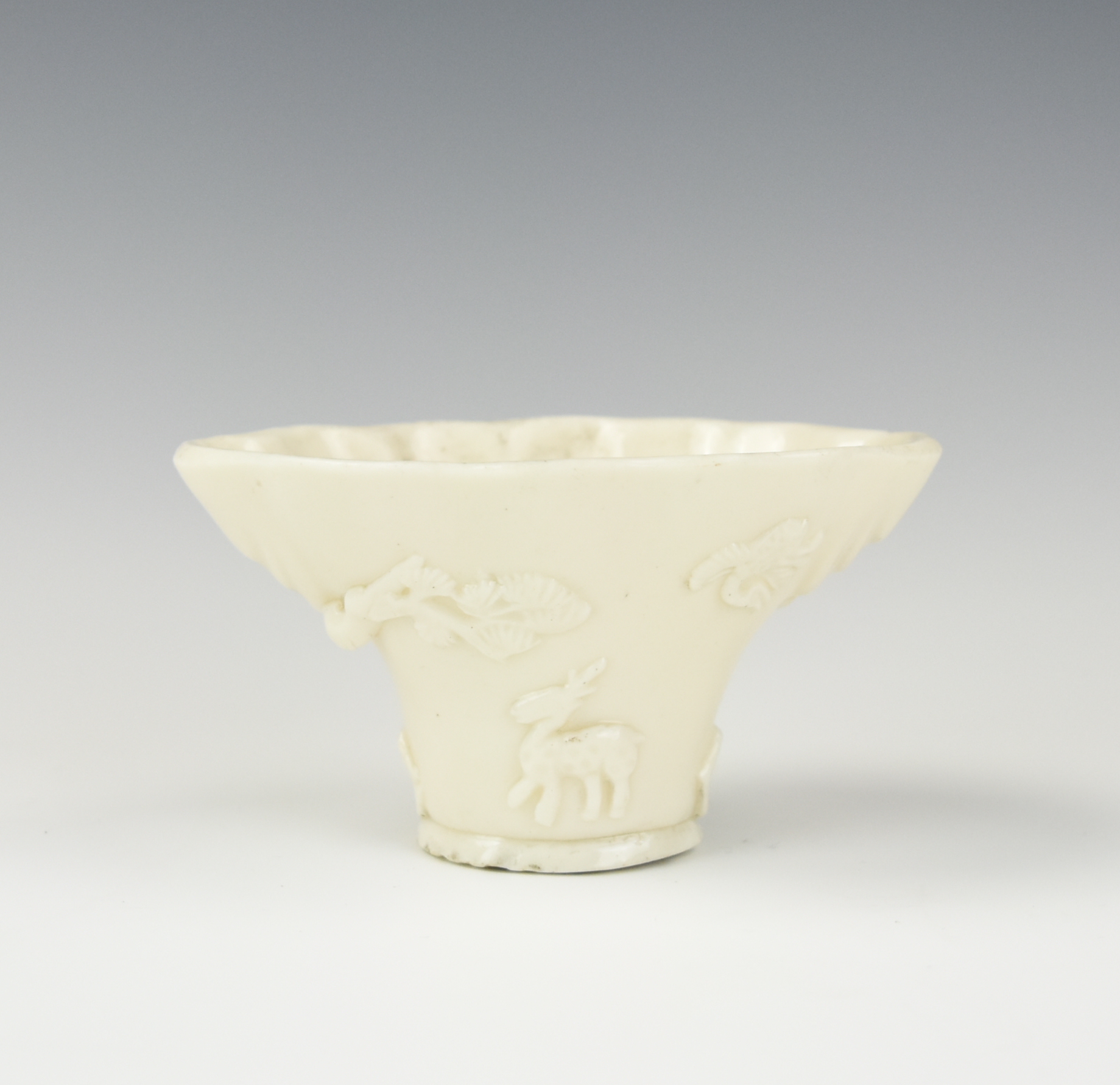 Appraisal: CHINESE BLANC DEHUA WHITE GLAZED CUP TH C A Chinese