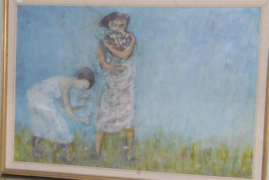 Appraisal: BERGER DAVID O C American th C Girls with Flowers