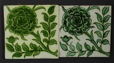 Appraisal: Two William De Morgan tiles each painted with a single