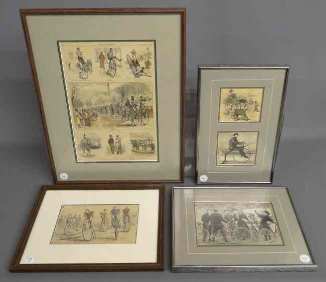 Appraisal: Collection of framed disbound leafs from th c magazines ''Harpers