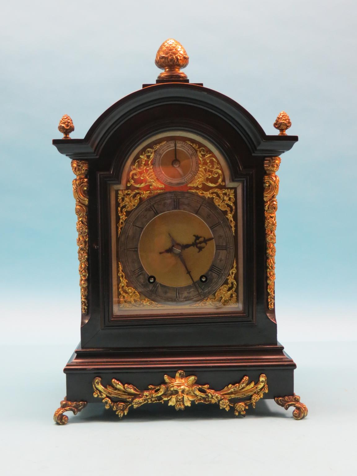 Appraisal: A late th century ebonised bracket clock in Georgian style