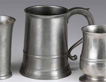 Appraisal: Pewter quart mug probably samuel e hamlin jr providence rhode