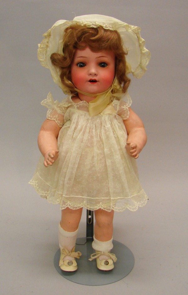 Appraisal: Heubach Kopplesdorf Germany painted bisque doll Blue sleep eyes open