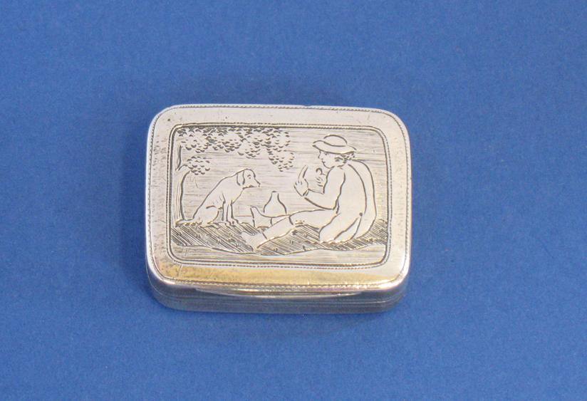 Appraisal: A GEORGE III VINAIGRETTE of rectangular form the cover engraved