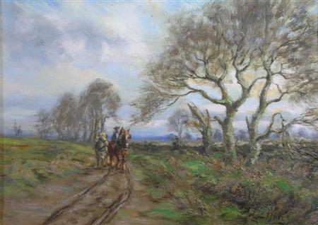 Appraisal: GEORGE GRAY SCOTTISH FL - HORSEMAN ALONG A COUNTRY LANE