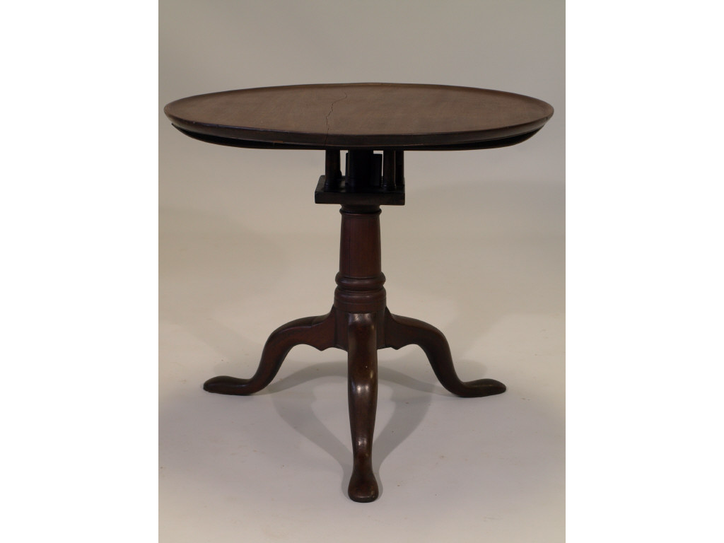 Appraisal: English Dish Top Tilt Top Tea Table th c mahogany