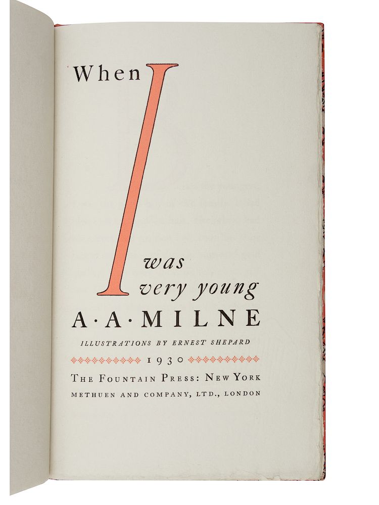 Appraisal: FOUNTAIN PRESS MILNE Alan Alexander - When I Was Very