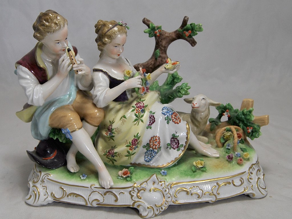 Appraisal: Modern German porcelain group shepherd and shepherdess