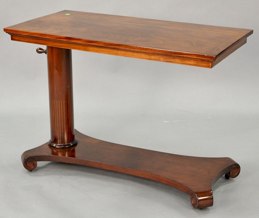 Appraisal: Empire serving table with turning top overturned shaft height inches