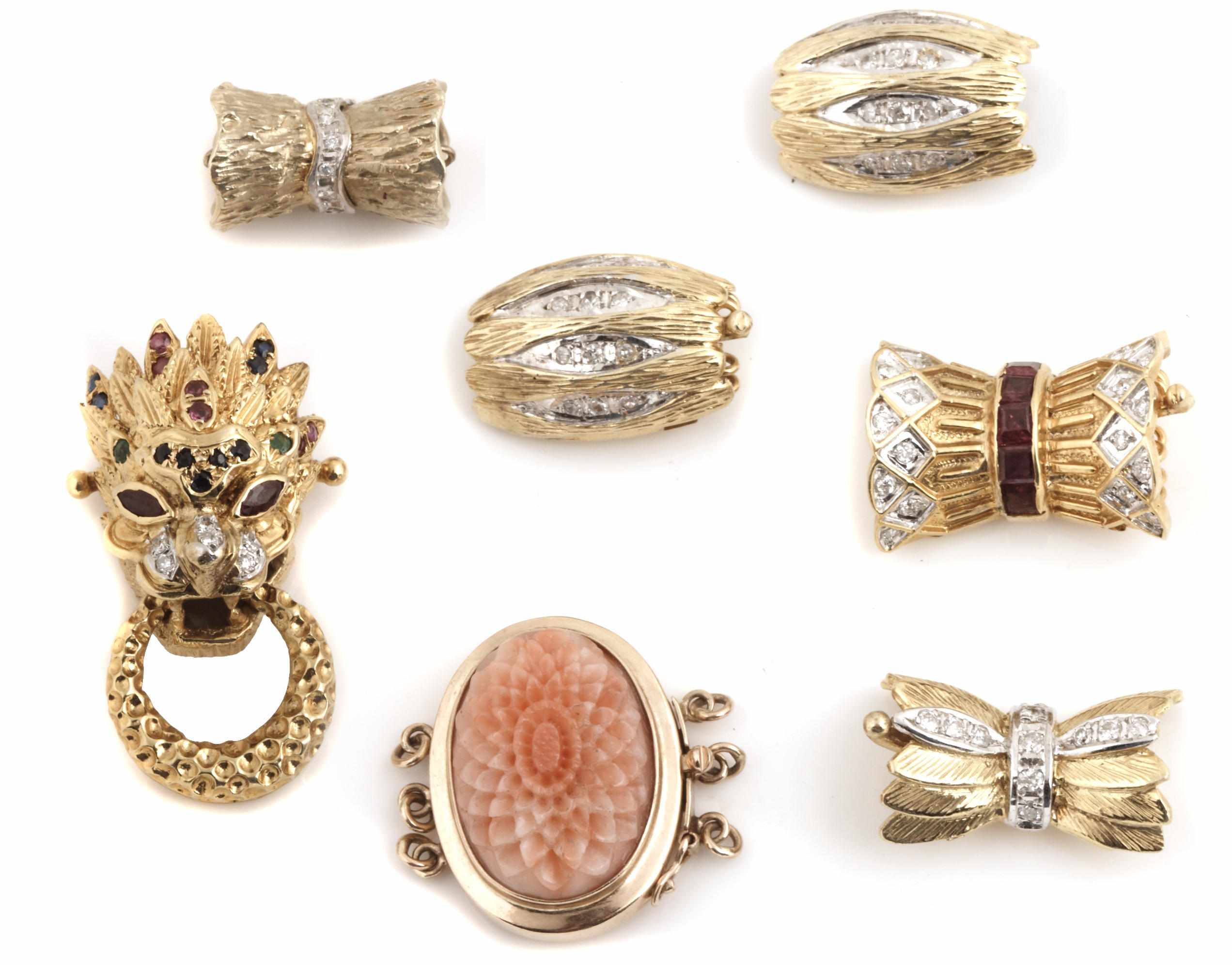 Appraisal: Property of various owners A collection of gem-set coral and