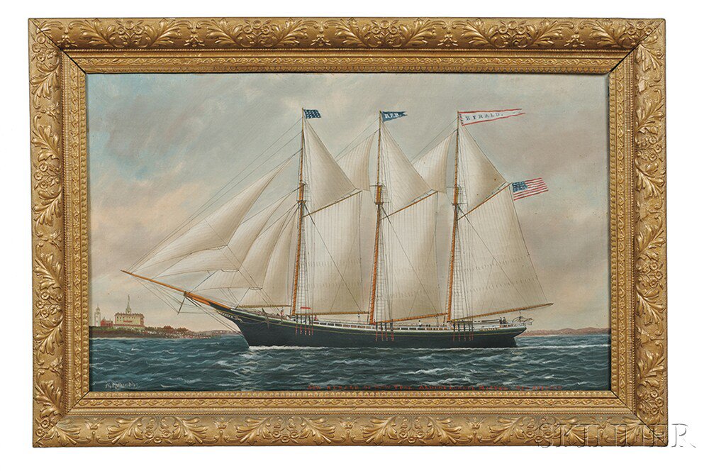 Appraisal: William Pierce Stubbs Maine Massachusetts - Portrait of the Schooner