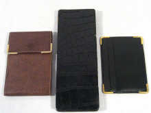 Appraisal: A quantity of leather goods including a crocodile cigar case