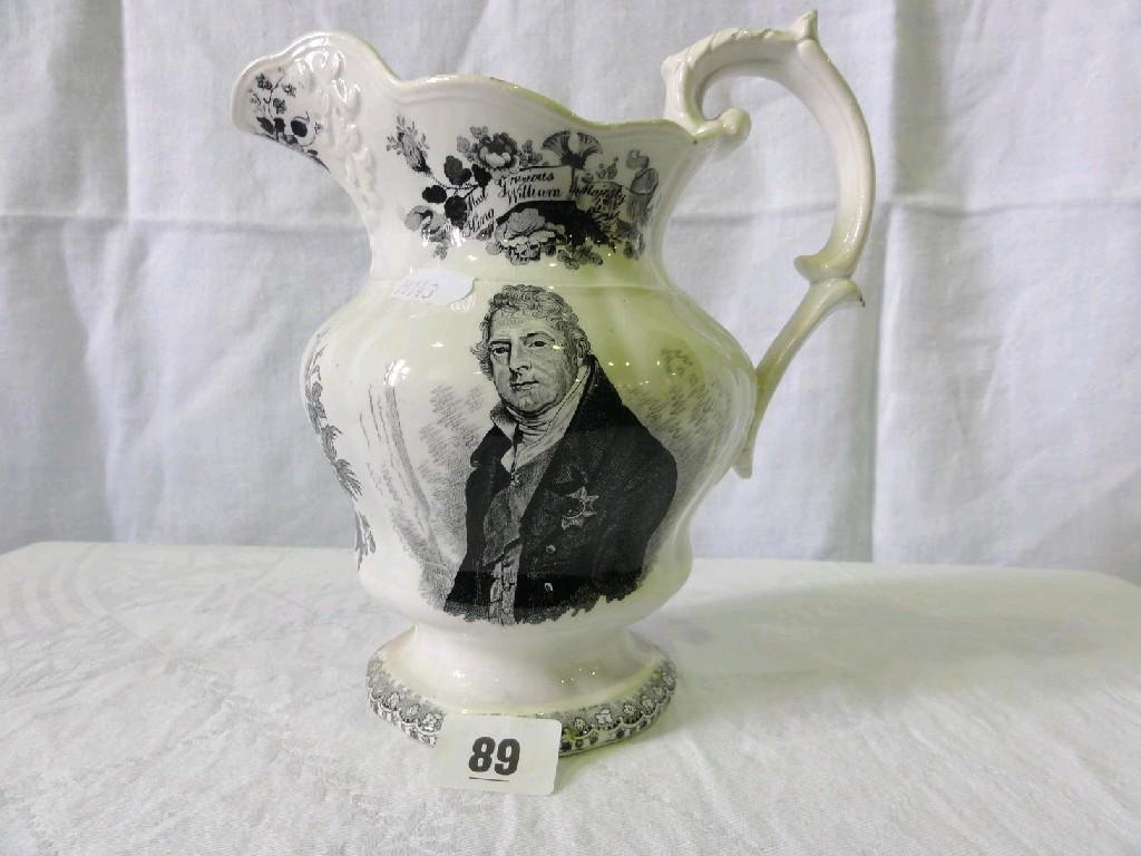 Appraisal: An early th century jug commemorating King William IV and