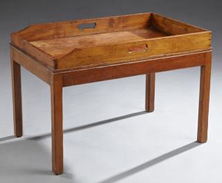 Appraisal: Carved Walnut Butler's Tray Coffee Table early Carved Walnut Butler's