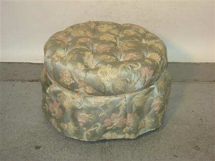 Appraisal: Button upholstered ottoman th century H in Dia in