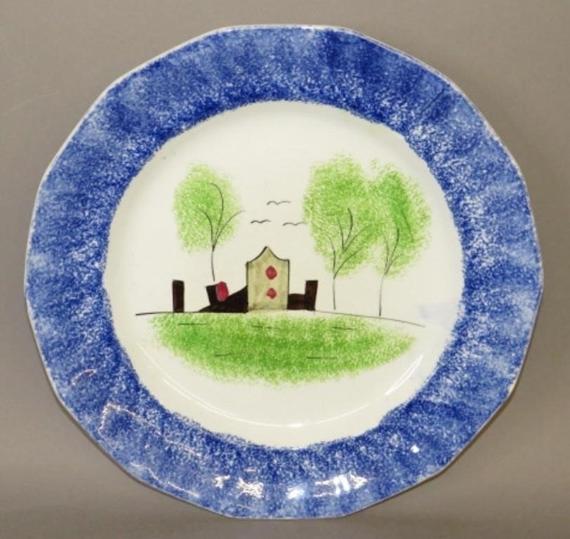 Appraisal: FORT FOLLY PATTERN SPATTER PLATEca Fort Folly pattern plate in