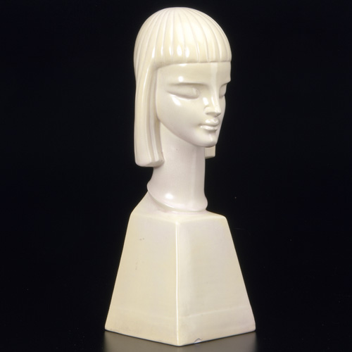 Appraisal: WAYLANDE GREGORY COWAN Art Deco bust of a young girl