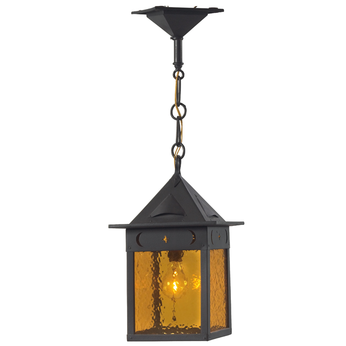 Appraisal: Arts and Crafts lantern fixture in painted iron with pyramidal