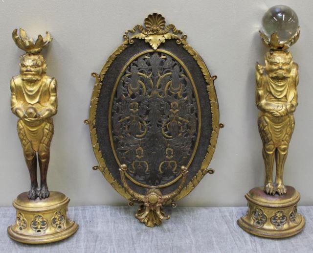 Appraisal: Caldwell Lot Includes a signed sconce back converted to a