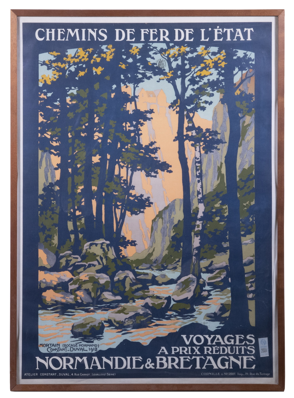 Appraisal: FRAMED FRENCH RAIL TRAVEL POSTER BY LEON CONSTANT-DUVAL - Chemins