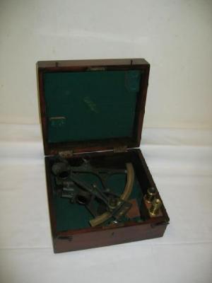 Appraisal: A BRASS SEXTANT by J W Williams Cardiff with turned