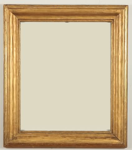 Appraisal: Gold gilt ogee molded frame incised carved fillet x frame