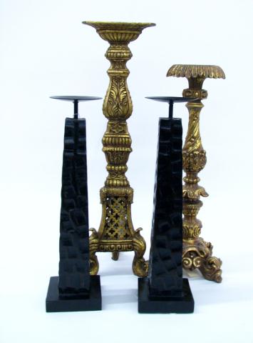 Appraisal: Group of Decorator Candlesticks including '' '' with gold finish