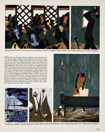 Appraisal: ART LAWRENCE JACOB And the Migrants Kept Coming color illustrations