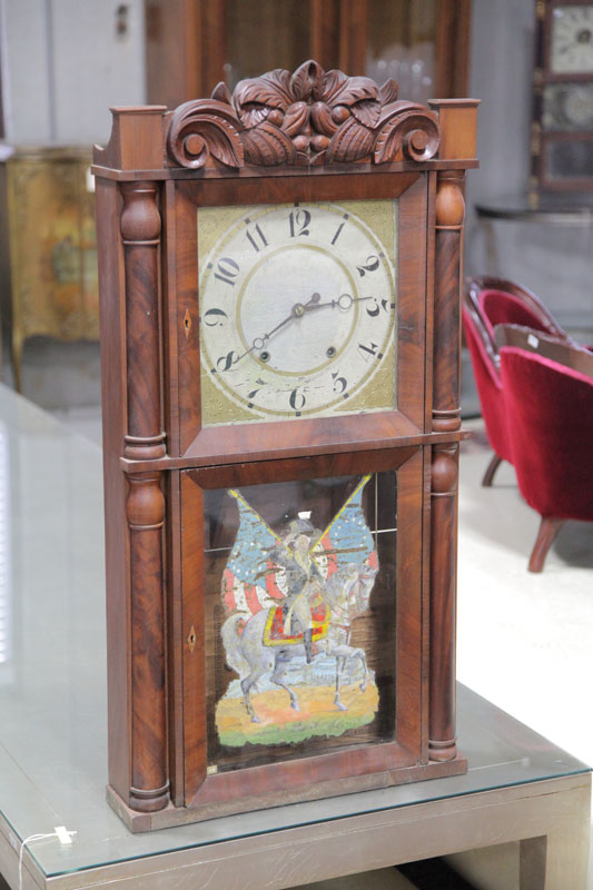 Appraisal: ELI TERRY JR MANTLE CLOCK Eight day clock with wood