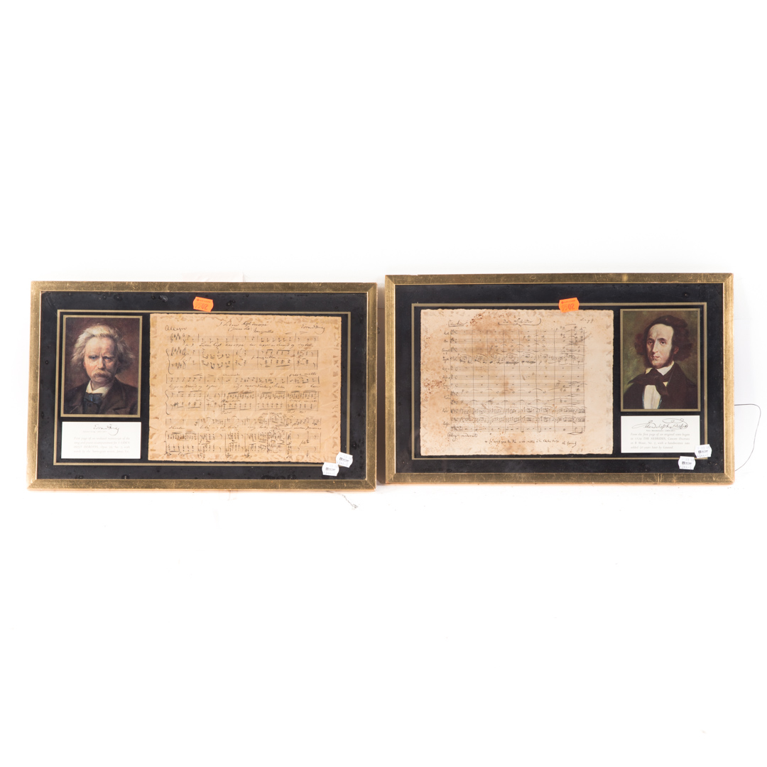 Appraisal: Two framed musical scores