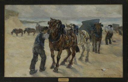 Appraisal: Rapheal Lewisohn th C Le Pouldu Horses and Cars Oil