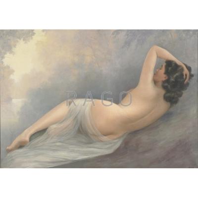 Appraisal: JEAN JANNEL French b Oil on canvas of a reclining