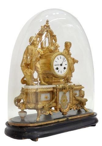 Appraisal: French Louis XV style gilt metal mantel clock th c