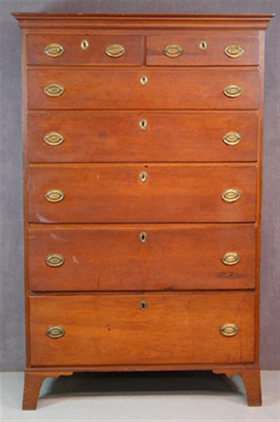 Appraisal: Cherry Two Over Five Drawer Tall Chest of Drawers Early