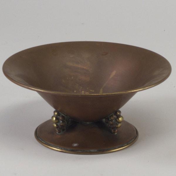 Appraisal: BRONCO Denmark Copper compote with three grape clusters near base