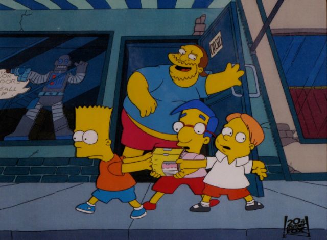 Appraisal: The Simpsons original production cel depicting Comic Book Guy Bart