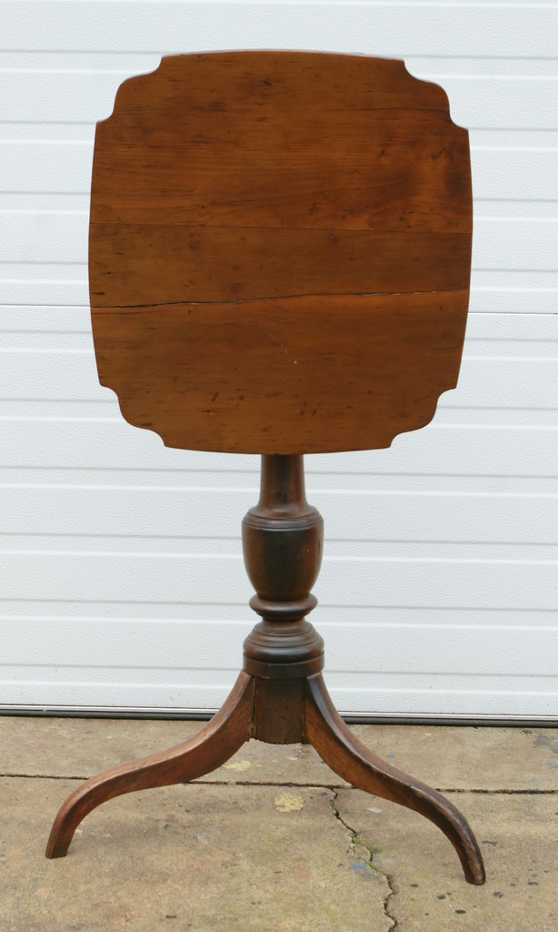 Appraisal: Cherry spider leg tilt top candlestand split top top x