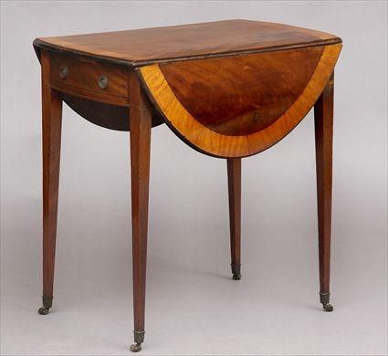 Appraisal: GEORGE III MAHOGANY PEMBROKE TABLE x x in open in