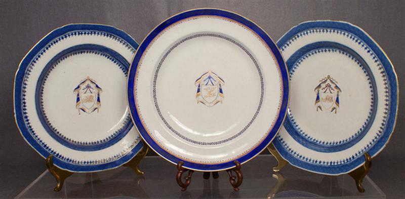 Appraisal: Lot of th c Chinese export armorial plates pair with