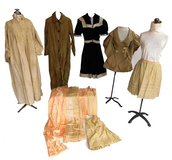 Appraisal: VINTAGE women's turn-of-the-century clothing pieces c s custom made cream-