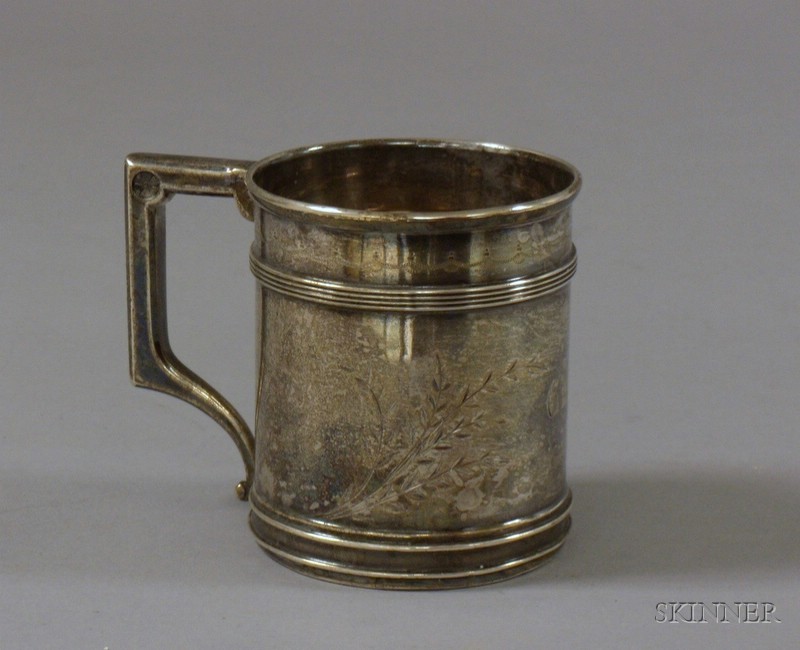 Appraisal: Gorham Sterling Silver Child's Mug dated bright-cut floral design with