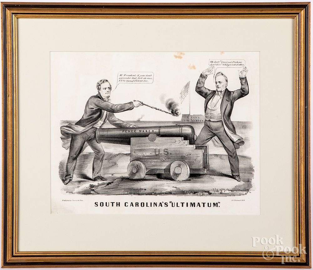 Appraisal: Currier Ives South Carolina's Ultimatum lithograph Exclusive on Bidsquare Currier