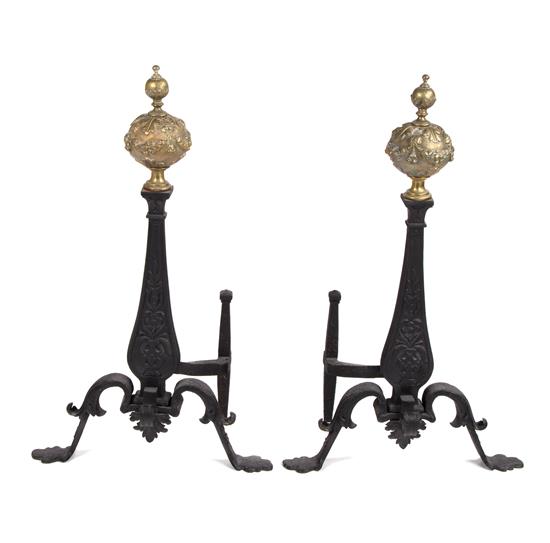 Appraisal: Sale Lot A Pair of French Iron and Gilt Bronze