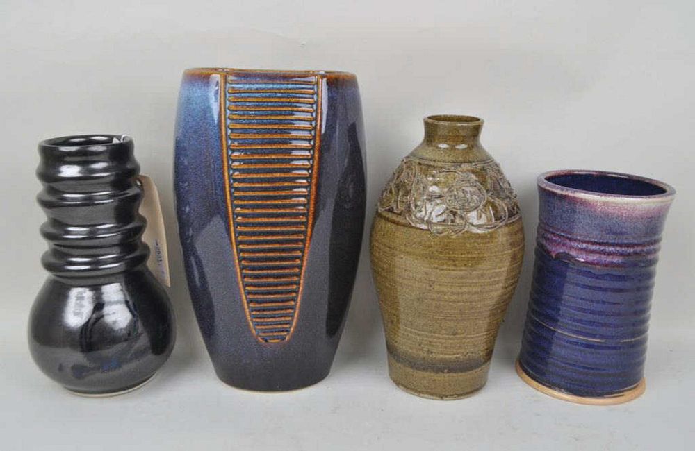 Appraisal: Four Contemporary Pottery Vases one signed Liz one signed Reisel